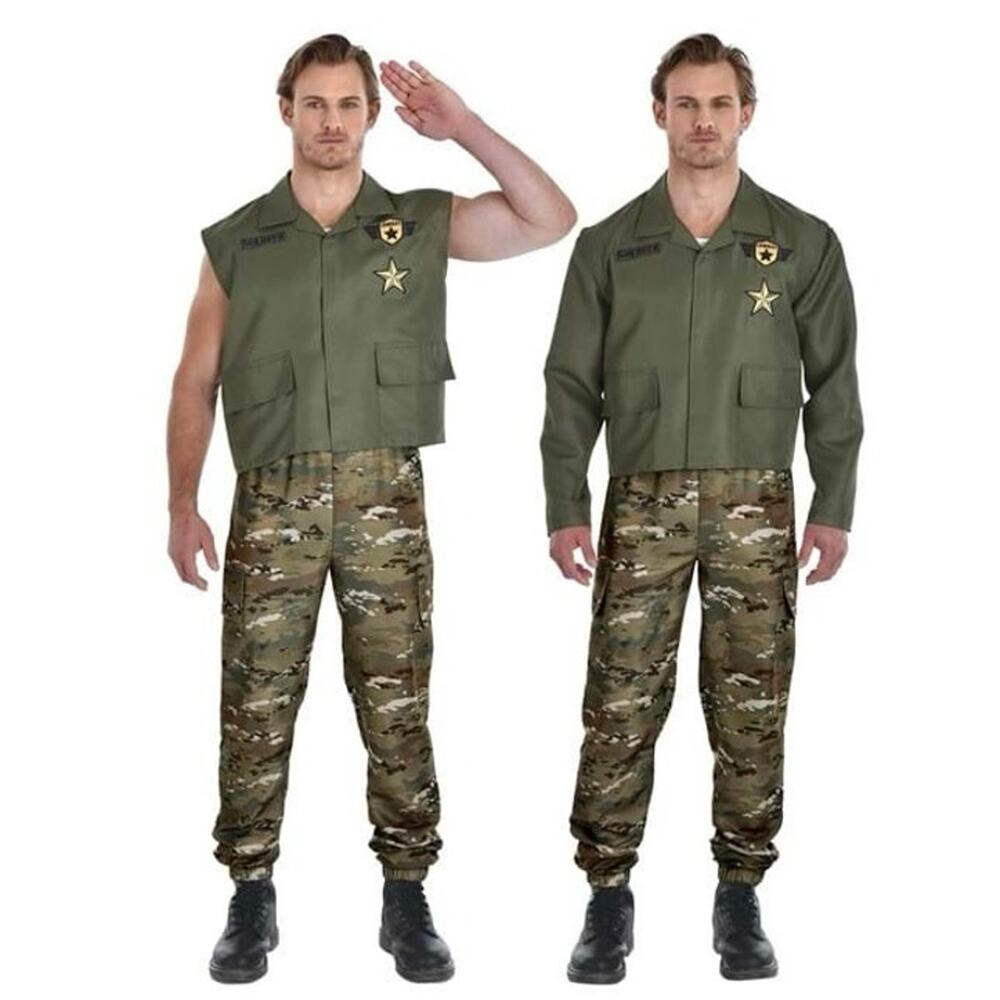 New Soldier Costume Military Removable Sleeves Jacket Pants Adult Men's XLarge